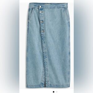 Madewell Denim Button-Front‎ Midi-wrap Skirt